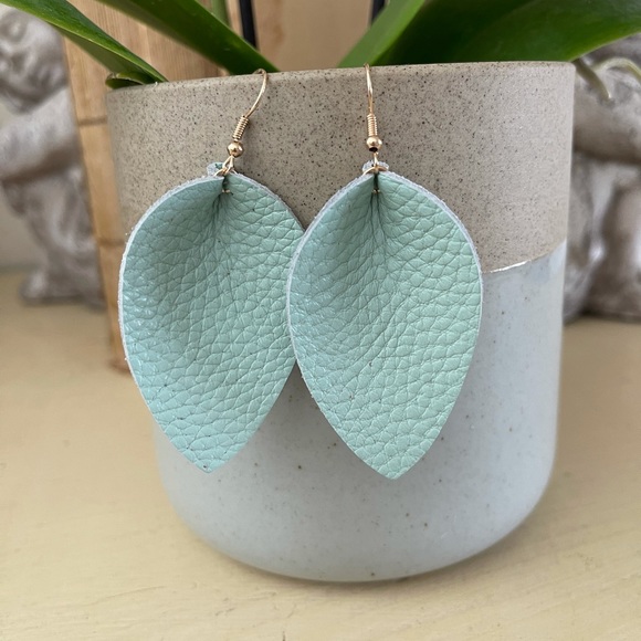 Leather Earrings 3 Pairs Handmade - Picture 3 of 5